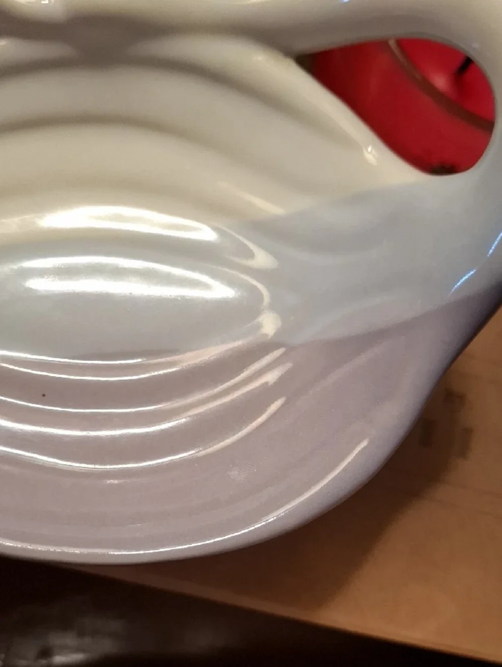 Vintage Lavender Leaf-Shaped Ceramic Dish with Handle